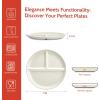 imageSweese Portion Control Plates Set of 2 9 Inch Divided Plates for Adults Porcelain Dinner Diet Plates for Balanced Meal Building WhiteDove Grey