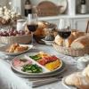 imageSweese Portion Control Plates Set of 2 9 Inch Divided Plates for Adults Porcelain Dinner Diet Plates for Balanced Meal Building WhiteDove Grey
