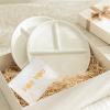 imageSweese Portion Control Plates Set of 2 9 Inch Divided Plates for Adults Porcelain Dinner Diet Plates for Balanced Meal Building WhiteDove Grey