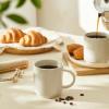 imageSweese Stackable Coffee Mugs  10 Oz Porcelain Cups for Cappuccino Cafe Mocha Latte and tea Set of 4 Assorted ColorsDove Grey