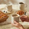 imageSweese Stackable Coffee Mugs  10 Oz Porcelain Cups for Cappuccino Cafe Mocha Latte and tea Set of 4 Assorted ColorsDove Grey