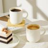 imageSweese Stackable Coffee Mugs  10 Oz Porcelain Cups for Specialty Coffee Drinks Cappuccino Cafe Mocha Latte and tea Set of 6 Cool Assorted ColorsWhite