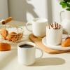 imageSweese Stackable Coffee Mugs  10 Oz Porcelain Cups for Specialty Coffee Drinks Cappuccino Cafe Mocha Latte and tea Set of 6 Cool Assorted ColorsWhite