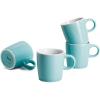 imageSweese 35oz Porcelain Espresso Cups Set of 4 Mini Coffee Mugs Demitasse Cups  WhiteTurquoise