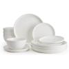 imageSweese Dinnerware Sets 12 Pieces Porcelain Round Plates and Bowls Sets Dishes Set for 4 Chip Scratch Dishwasher Microwave and Oven Safe Dishware Sets WhitecolorWhite