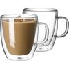 imageSweese Double Wall Glass Coffee Mugs  125 oz Insulated Clear Coffee Mugs Set of 2 Perfect for Espresso Cappuccino Latte Americano Tea Bag Beverageset of 2