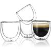 imageSweese Espresso Cups Set of 4 Double Walled Glass Coffee Cups 4 Ounce Insulated Espresso Shot Glass Cups for Espresso Accessories Clear Glass Espresso Cups Suit for Espresso Machine4 Count Pack of 1