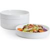 imageSweese Large Pasta Bowls 32 Ounce Salad Bowls Set of 4 Stackable Serving Bowls for Dinner Salad Dessert  Microwave Dishwasher Safe  White