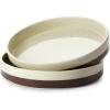 imageSweese Large Pasta Bowls 42 Ounce Salad Bowls Set of 2 Stackable Serving Bowls for Dinner Salad  Microwave Dishwasher Safe  Latte BeigeLatte Beige