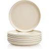 imageSweese Porcelain 74 Inch Dessert Plates Set of 6  Salad Modern Appetizer Plates  Dishwasher Microwave Oven Safe Smooth Glaze Scratch ResistantBeige