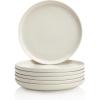 imageSweese Porcelain 74 Inch Dessert Plates Set of 6  Salad Modern Appetizer Plates  Dishwasher Microwave Oven Safe Smooth Glaze Scratch ResistantLight Grey