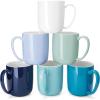 imageSweese Porcelain Coffee Mugs Set of 6 20oz Large Coffee Mugs Porcelain with Big Handle Assorted Colors Oversized Cups for Latte Cocoa Tea Festival Gift Microwave SafeBlue