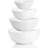 imageSweese Porcelain Serving Bowls for Entertaining 10182842 Ounce Microwave ampamp Dishwasher Safe Large Serving Dishes Prep Salad Bowls for Thanksgiving Christmas WhiteWhite