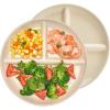 imageSweese Portion Control Plates Set of 2 9 Inch Divided Plates for Adults Porcelain Dinner Diet Plates for Balanced Meal Building WhiteBeige