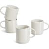 imageSweese Stackable Coffee Mugs  10 Oz Porcelain Cups for Cappuccino Cafe Mocha Latte and tea Set of 4 Assorted ColorsDove Grey
