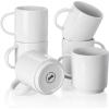 imageSweese Stackable Coffee Mugs  10 Oz Porcelain Cups for Specialty Coffee Drinks Cappuccino Cafe Mocha Latte and tea Set of 6 Cool Assorted ColorsWhite