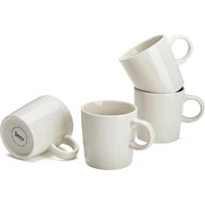 imageSweese 35oz Porcelain Espresso Cups Set of 4 Mini Coffee Mugs Demitasse Cups  WhiteDove Grey