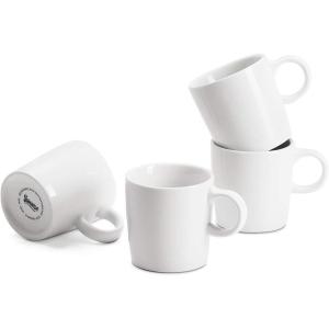 imageSweese 35oz Porcelain Espresso Cups Set of 4 Mini Coffee Mugs Demitasse Cups  WhiteWhite