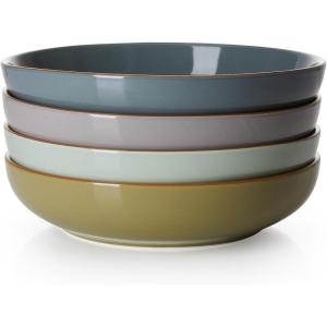 imageSweese 975 Large Pasta Bowls 50 Ounces Salad Bowls Set for Serving Pasta Noodle Soup Dinner Large Kitchen Bowl Set of 4 Microwave and Dishwasher Safe WhiteMorandi