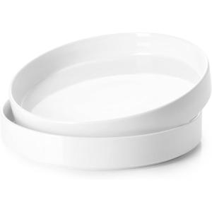 imageSweese Large Pasta Bowls 42 Ounce Salad Bowls Set of 2 Stackable Serving Bowls for Dinner Salad  Microwave Dishwasher Safe  Latte BeigeWhite