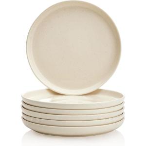 imageSweese Porcelain 74 Inch Dessert Plates Set of 6  Salad Modern Appetizer Plates  Dishwasher Microwave Oven Safe Smooth Glaze Scratch ResistantBeige