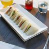 imageSweese 12 Inch White Serving Platters Porcelain Rectangular Plates White Serving Trays for Parties  Stackable Set of 412 Inch