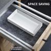 imageSweese 12 Inch White Serving Platters Porcelain Rectangular Plates White Serving Trays for Parties  Stackable Set of 412 Inch