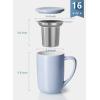 imageSweese 16 OZ Porcelain Tea Mug with Infuser and Lid Loose Leaf Tea Cup Gifts for Tea Lover TurquoiseLilac