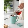 imageSweese 16 OZ Porcelain Tea Mug with Infuser and Lid Loose Leaf Tea Cup Gifts for Tea Lover TurquoiseMint Green