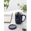 imageSweese 16 OZ Porcelain Tea Mug with Infuser and Lid Loose Leaf Tea Cup Gifts for Tea Lover TurquoiseNavy