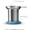 imageSweese 16 OZ Porcelain Tea Mug with Infuser and Lid Loose Leaf Tea Cup Gifts for Tea Lover TurquoiseSteel Blue