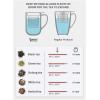 imageSweese 16 OZ Porcelain Tea Mug with Infuser and Lid Loose Leaf Tea Cup Gifts for Tea Lover TurquoiseWhite