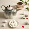 imageSweese Ceramic Teapot Beaded Retro Flower Glaze 1100ml37 oz Large Tea Pot for Loose Tea or Bags Enough for 4 Cups Nebula AmberNebula Blue