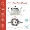 imageSweese Ceramic Teapot Beaded Retro Flower Glaze 1100ml37 oz Large Tea Pot for Loose Tea or Bags Enough for 4 Cups Nebula AmberNebula Blue