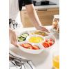 imageSweese Chip ampamp Dip Serving Set Porcelain Divided Serving Platter Relish Tray Perfect for Chips and Dip Veggies Candy and Snacks WhiteWhite