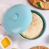 imageSweese Porcelain Tortilla Warmer Hold up to 12 Tortillas Ceramic Tortilla Server Tortilla Holder with Lid for Taco Tuesday Night Mexican Fiesta Party  Microwave ampamp Oven Safe WhiteTurquoise
