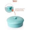 imageSweese Porcelain Tortilla Warmer Hold up to 12 Tortillas Ceramic Tortilla Server Tortilla Holder with Lid for Taco Tuesday Night Mexican Fiesta Party  Microwave ampamp Oven Safe WhiteTurquoise