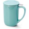 imageSweese 16 OZ Porcelain Tea Mug with Infuser and Lid Loose Leaf Tea Cup Gifts for Tea Lover TurquoiseTurquoise
