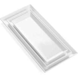 imageSweese White Serving Platters for Entertaining  Rectangular Porcelain Serving Plates  Serving Trays for Food Fruits and Appetizers at Parties  Set of 3