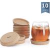 imageSweese Cork Coasters  4 Inch Perfect for Most Kind of Mugs  Protect Your Table from a Liquid Ring  Set of 10Corkwith Rim