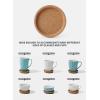 imageSweese Cork Coasters  4 Inch Perfect for Most Kind of Mugs  Protect Your Table from a Liquid Ring  Set of 10Corkwith Rim
