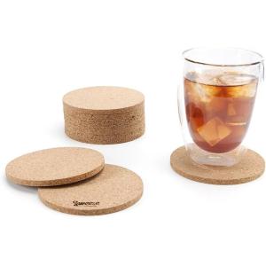 imageSweese Cork Coasters  4 Inch Perfect for Most Kind of Mugs  Protect Your Table from a Liquid Ring  Set of 10Cork