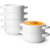 imageSweese Porcelain Soup Bowls with Handles 20 Ounce French Onion Soup Bowls Stackable Serving Bowls Oven Safe for Chili Beef Stew Oven Microwave Dishwasher Safe Set of 4 Gift WhiteWhite