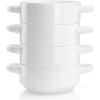 imageSweese Porcelain Soup Bowls with Handles 20 Ounce French Onion Soup Bowls Stackable Serving Bowls Oven Safe for Chili Beef Stew Oven Microwave Dishwasher Safe Set of 4 Gift WhiteWhite