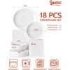 imageSweese 18Piece Dinnerware Sets for 6 Porcelain Plates and Bowls Set Scratch Resistant Dishes Microwave and Oven Safe Dishware Snow WhiteSnow White