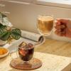 imageSweese 5oz Double Wall Glass Espresso Cups Set of 4 Clear Glass Espresso Shot Cups Perfect for Cappuccino Latte Tea