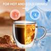 imageSweese 5oz Double Wall Glass Espresso Cups Set of 4 Clear Glass Espresso Shot Cups Perfect for Cappuccino Latte Tea