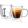 imageSweese 5oz Double Wall Glass Espresso Cups Set of 2 Espresso Shot Cups Perfect for Cappuccino Latte Tea