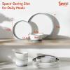 imageSweese 12 Piece Dinnerware Sets for 4  Porcelain Plates and Bowls Set  Scratch Resistant Dishwasher and Oven Safe Round Dinner Sets  Dish Sets White and Blue Gradient