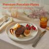 imageSweese 78 Inch Porcelain Dessert Plates Set of 6  Gradient Salad Plates Microwave ampamp Dishwasher Safe ScratchResistant Elegant HighEdge Design for Appetizers Cakes Pasta  NeutralWhite